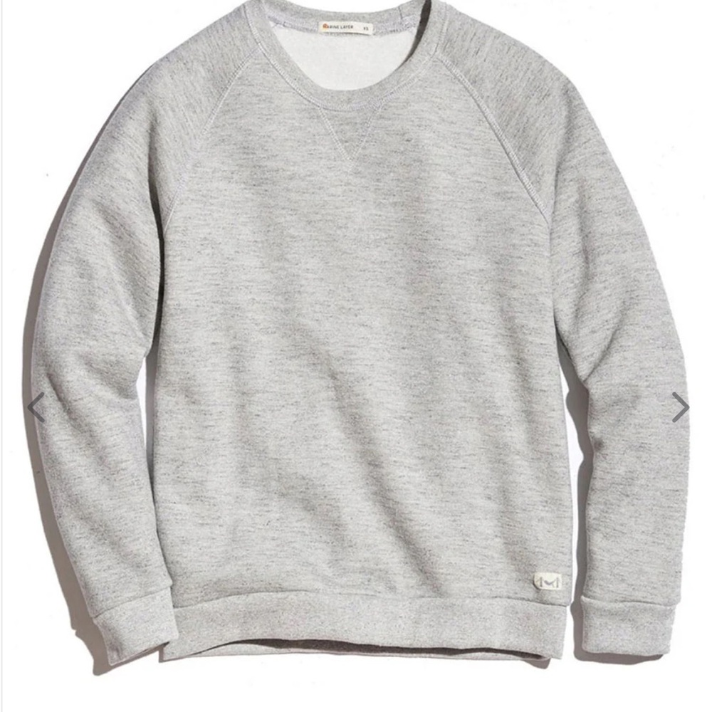 Unisex marine layer new w/tag eco gray long sleeve Sherpa crewneck top size med